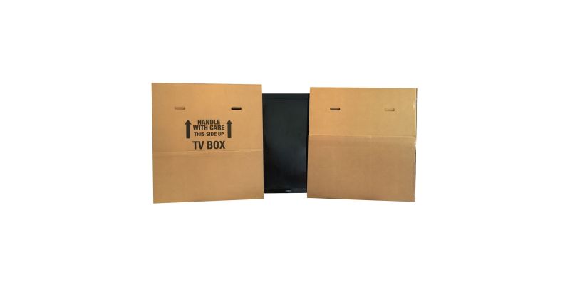Packing TV in right sized tv moving box