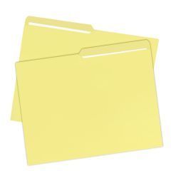 File Folder, Letter Size, 1/2 Cut Tab, 25 Pack, Yellow