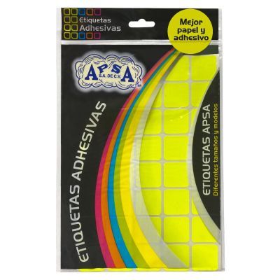 UOFFICE Square Adhesive Labels, 25mm x 25mm, Yellow
