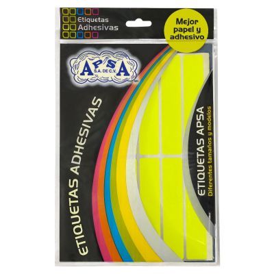 UOFFICE Rectangular Adhesive Labels, 20mm x 100mm, Yellow For Tag Shipments